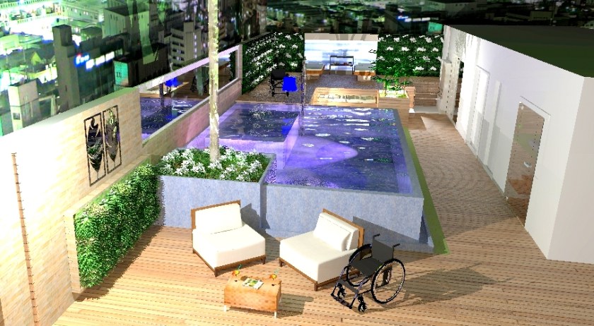 vista superior espaço das águas